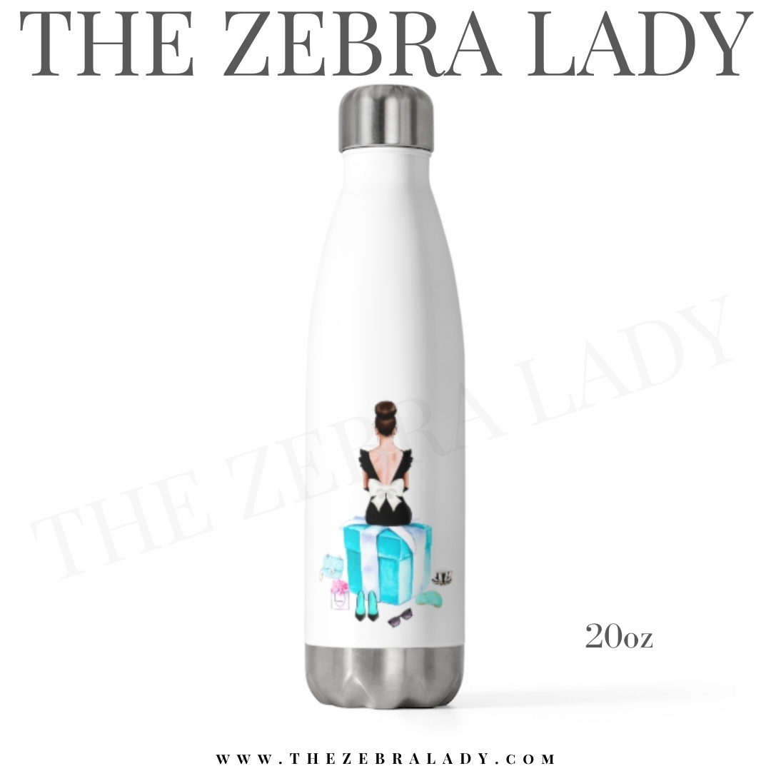 Number 1 Water Bottle Chanel Inspired Insulated Bottles 20oz White — THE  ZEBRA LADY