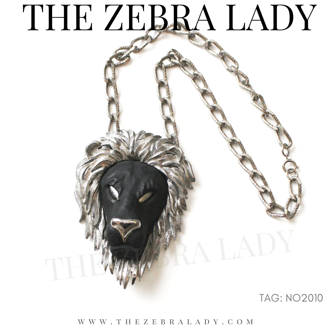 Black Luca Razza Lion Head Necklace NO2010