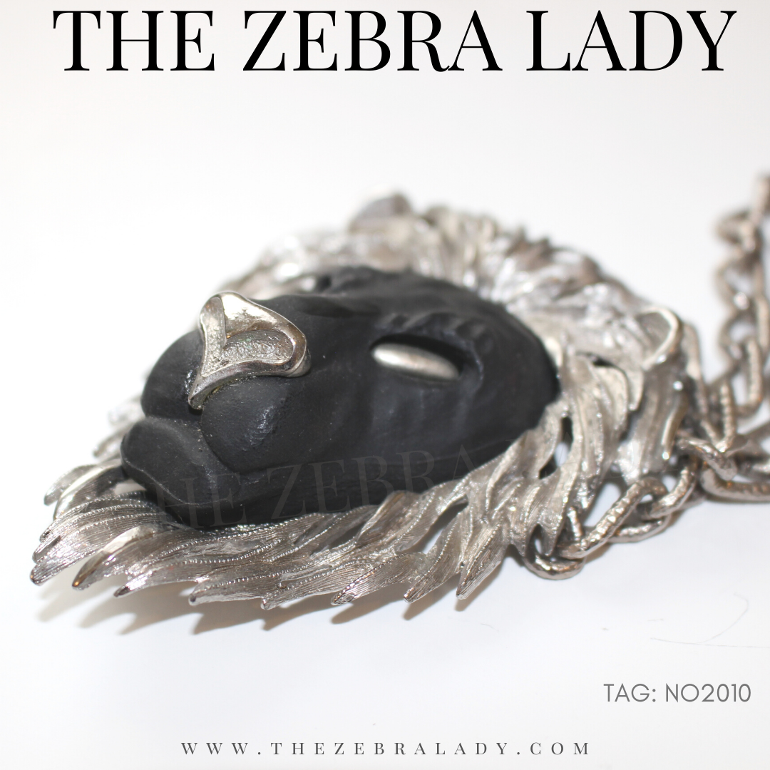 Black Luca Razza Lion Head Necklace NO2010