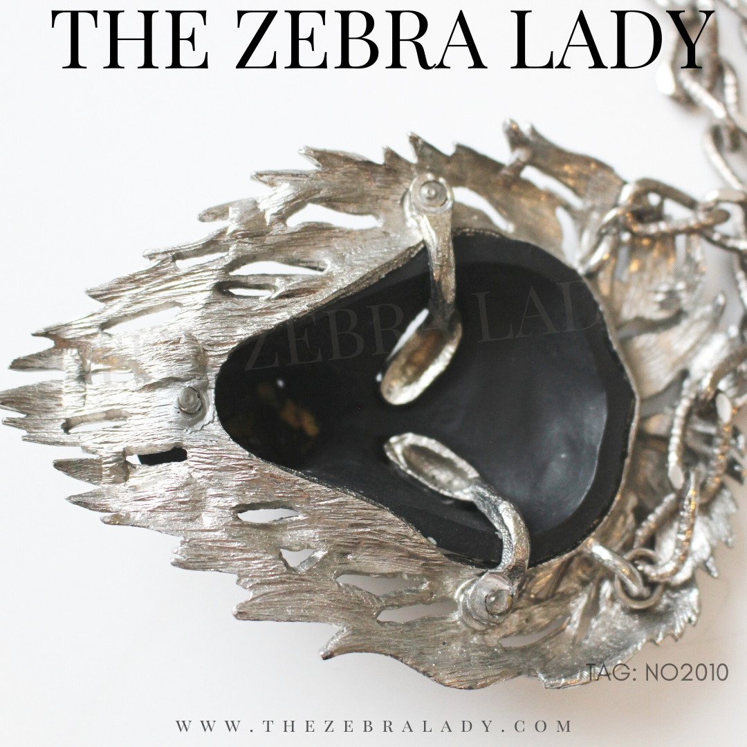 Black Luca Razza Lion Head Necklace NO2010