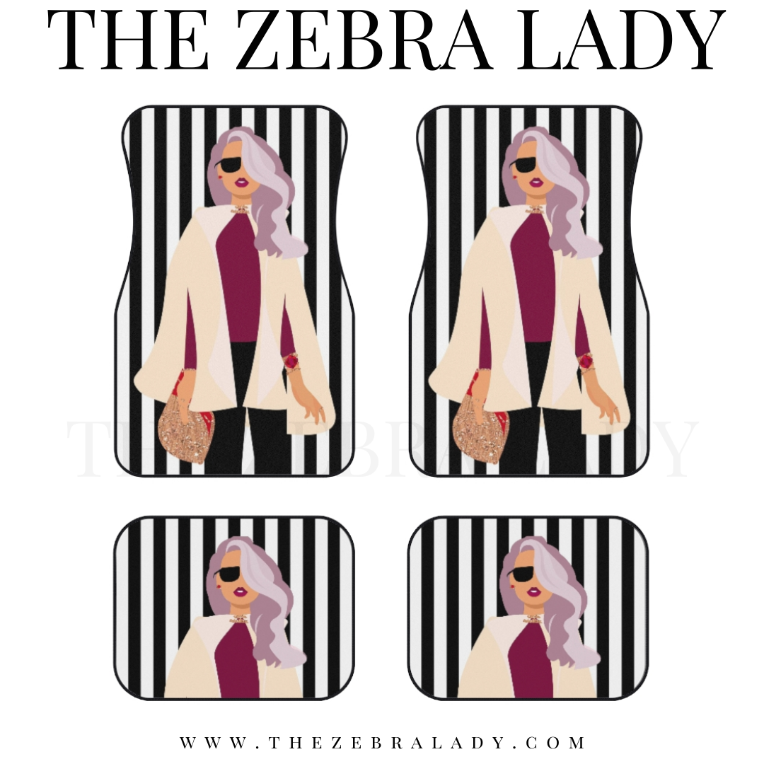 Chic Girl Fashion Illustration Car Floor Mats
