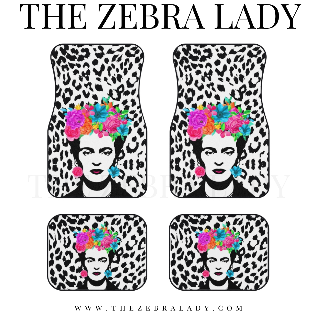Frida Kahlo Leopard Flowers Car Floor Mats