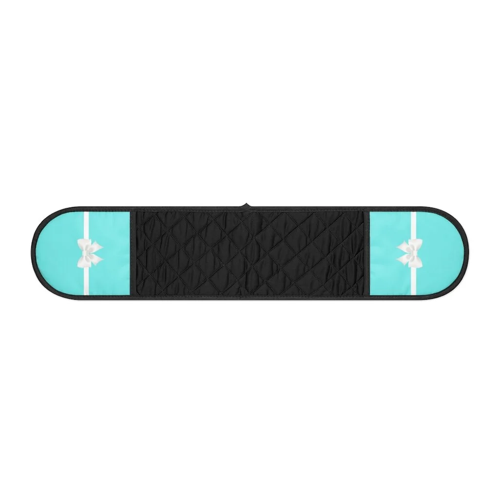 Breakfast at Tiffany's Aqua Black Oven Mitts TheZebraLady.com