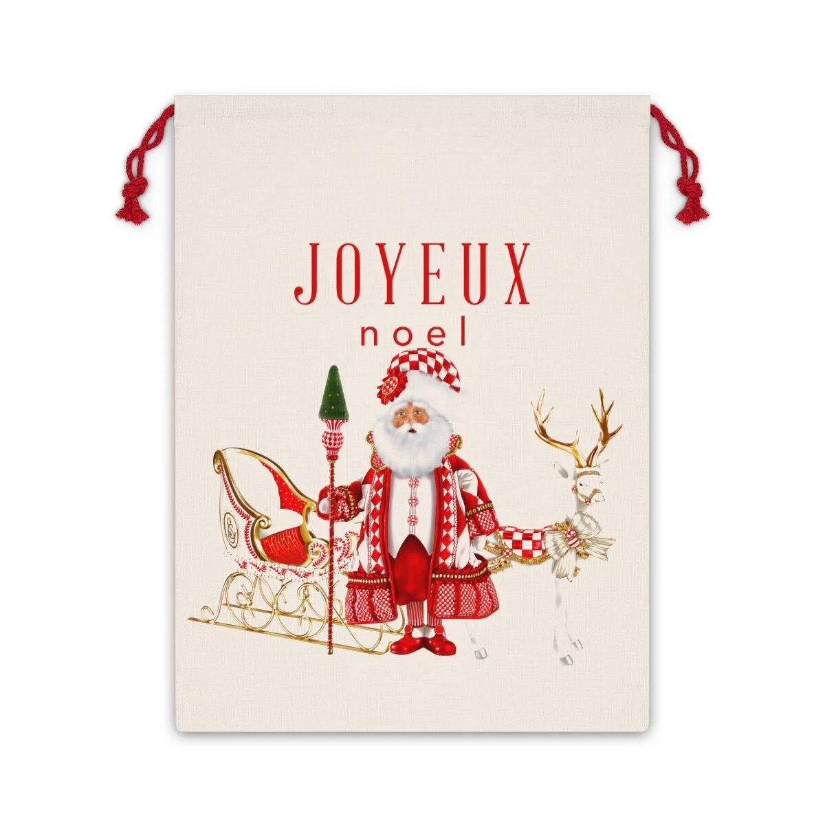 Harlequin Santa Christmas Santa Bag Red Suit