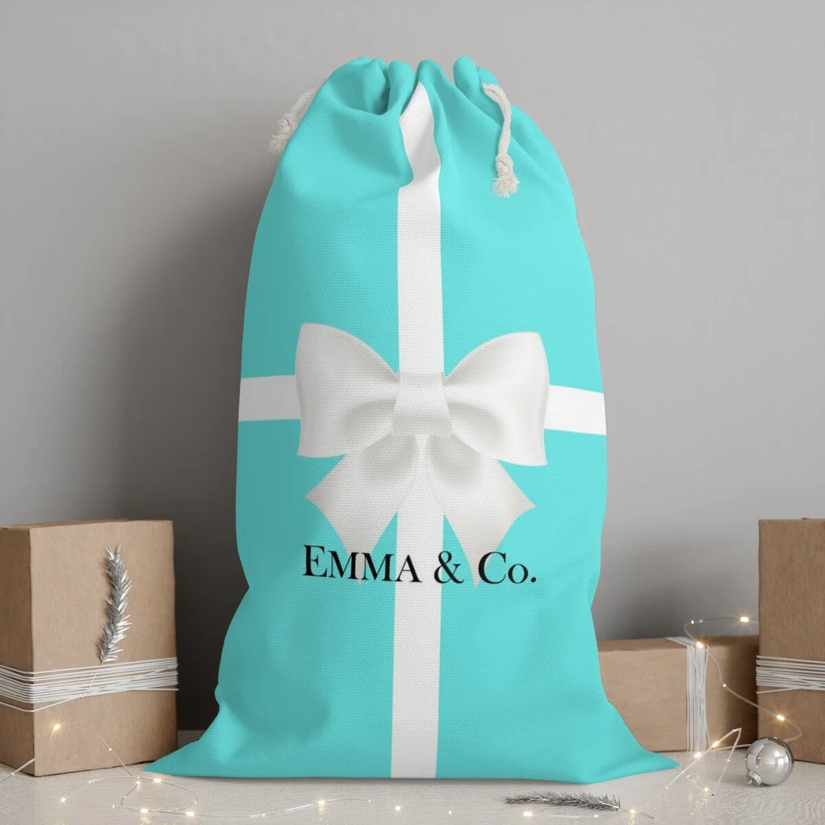 Breakfast at Tiffany's Santa Bag Personalized