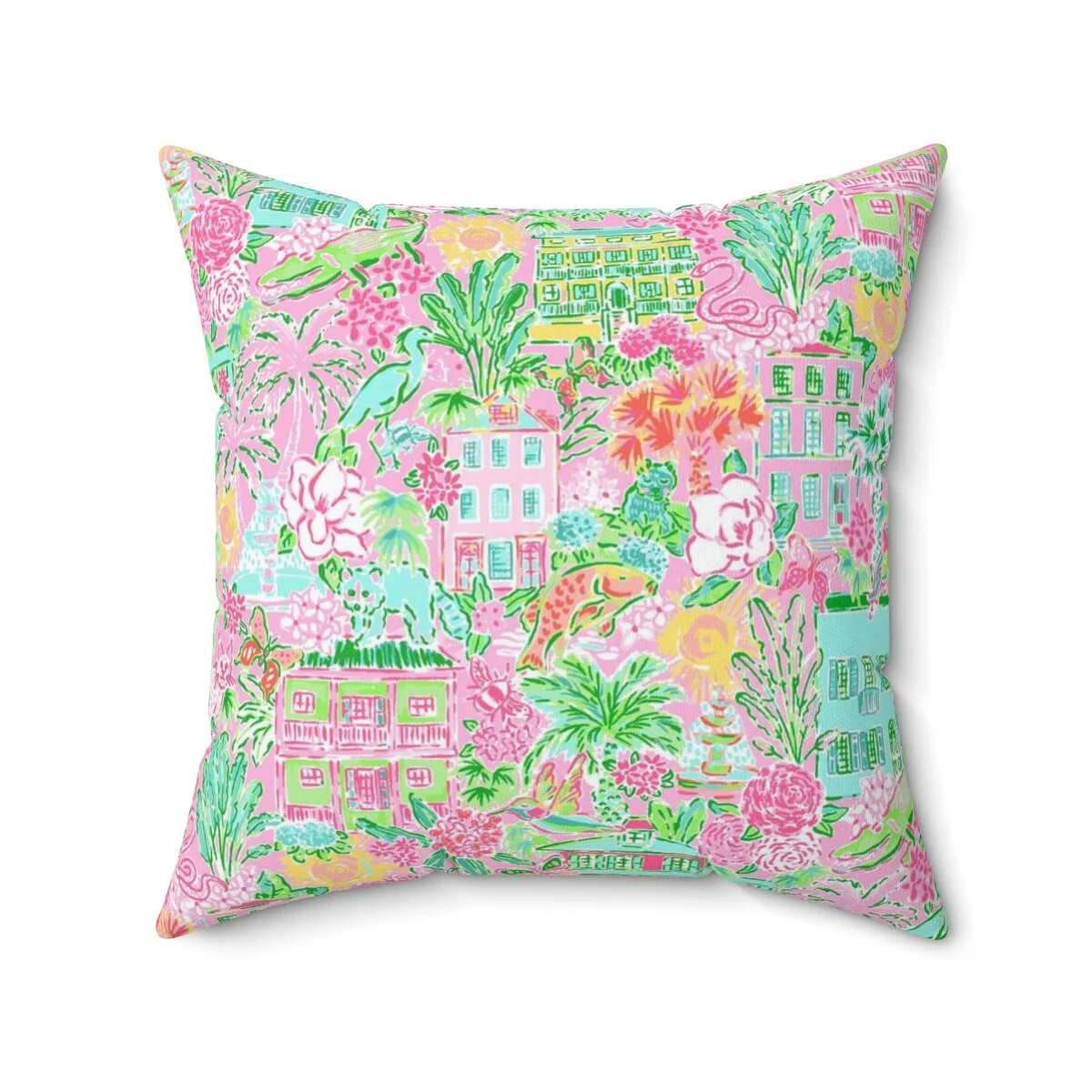 Preppy Charleston Square Pillow  TheZebraLady.com