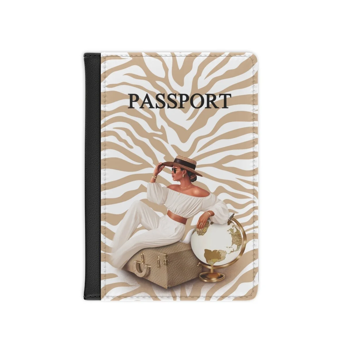 Travel Fashion Tan Skin Girl Tan Zebra Passport Cover THEZEBRALADY.COM