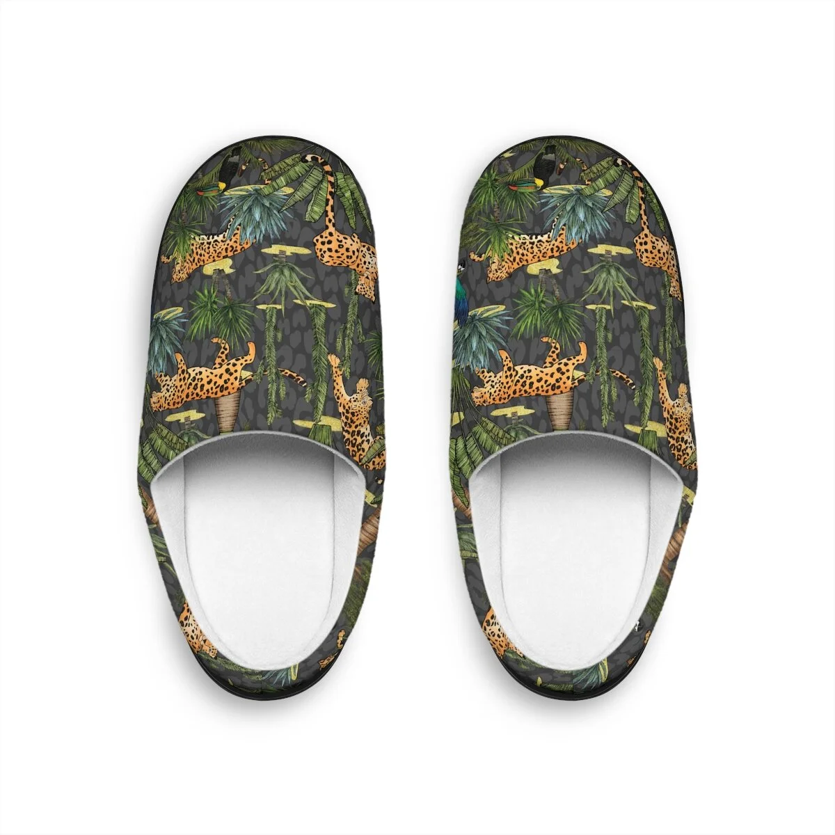 Jungle Leopard Birds Men's Indoor Slippers
