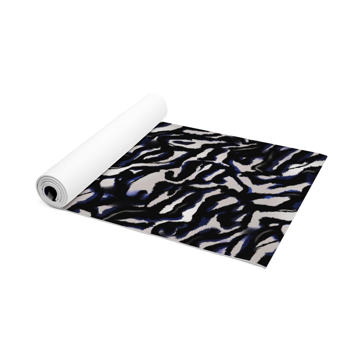 Black Blue Zebra Foam Yoga Mat — THE ZEBRA LADY
