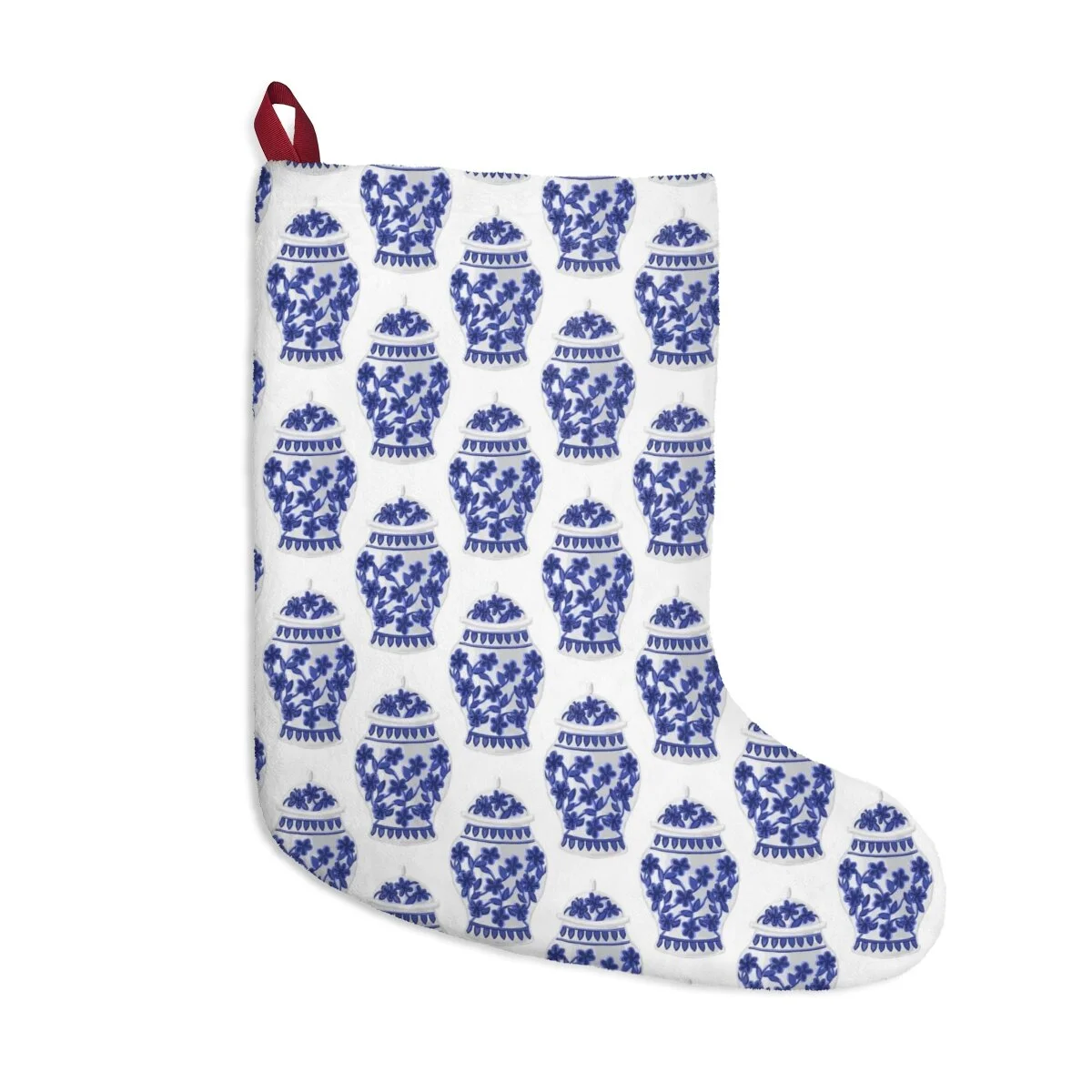 Preppy Chinoiserie Ginger Jars Christmas Stockings TheZebraLady.com