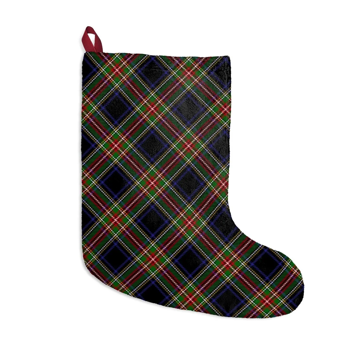 Black Tartan Plaid Christmas Stockings