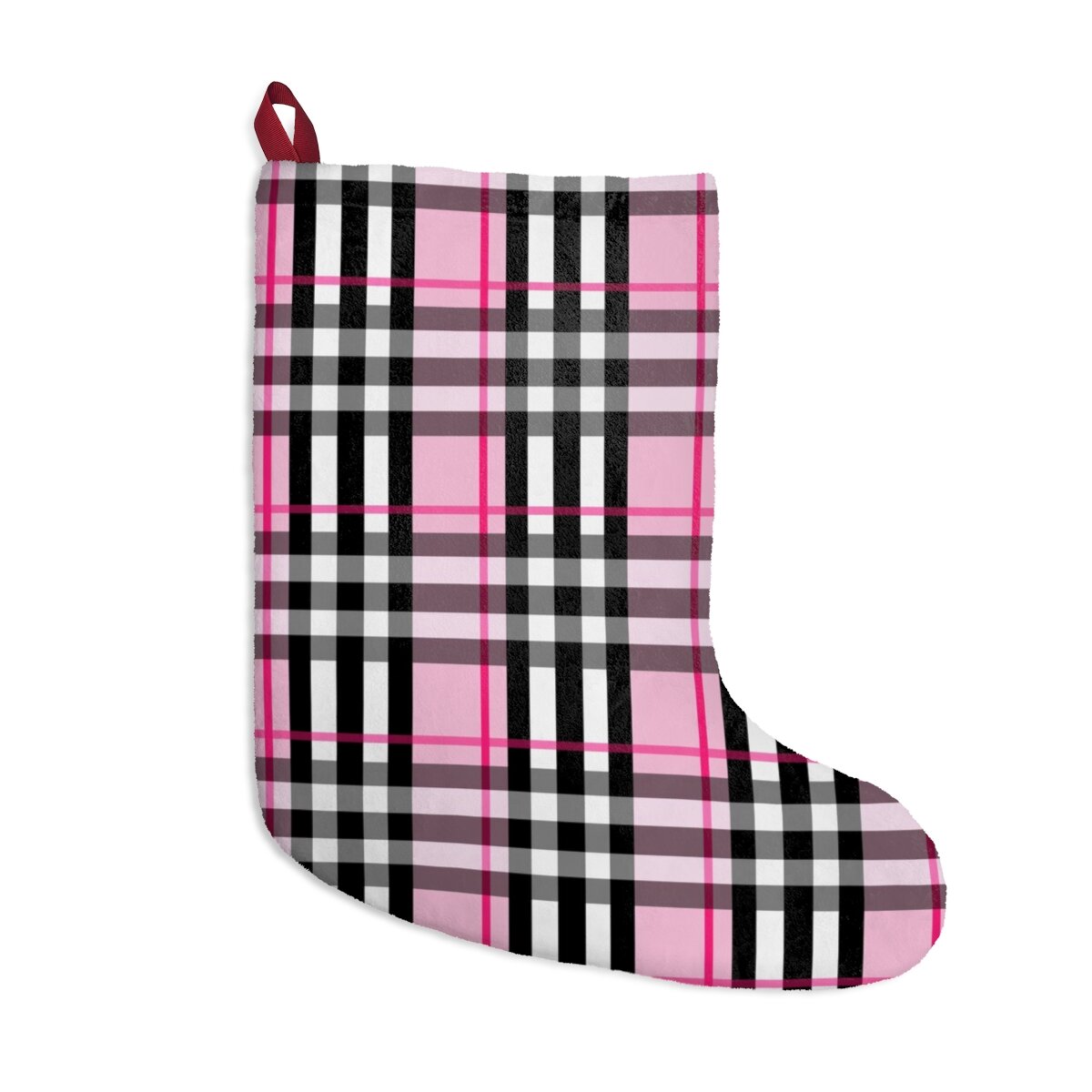 Pink Fashion Plaid Christmas Stockings
