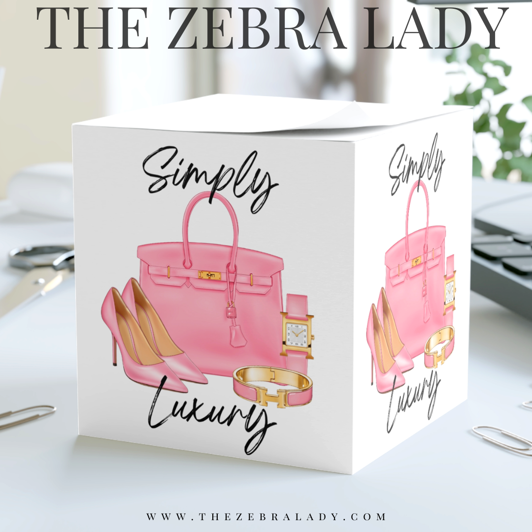 Fashion Simply Luxury Pink Birkin Style Note Cube