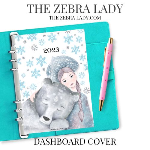 Russian Girl and Bear 2023 Planner Dashboard Agenda, Planner Cover