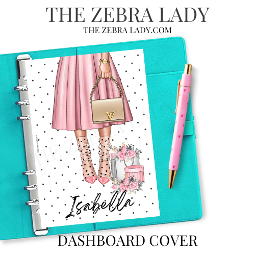 Pink Fashion LV Girl illustration Planner Dashboard Planner Cover Personalized