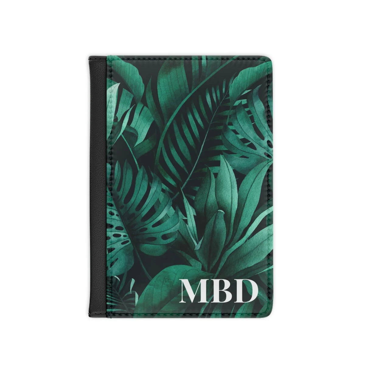 Green Watercolor Tropical  Palms Passport Cover Personalized