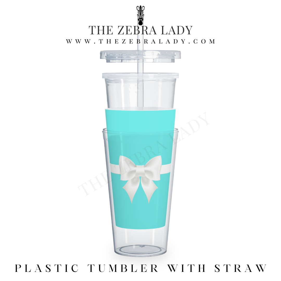 Plastic Tumbler with Straw — THE ZEBRA LADY