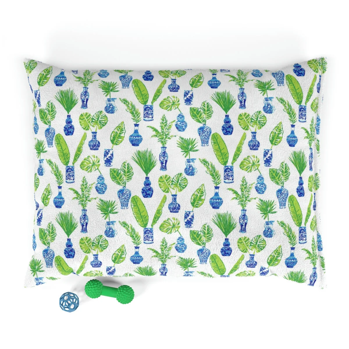 Preppy Blue Ginger Jars and Palms Pet Bed