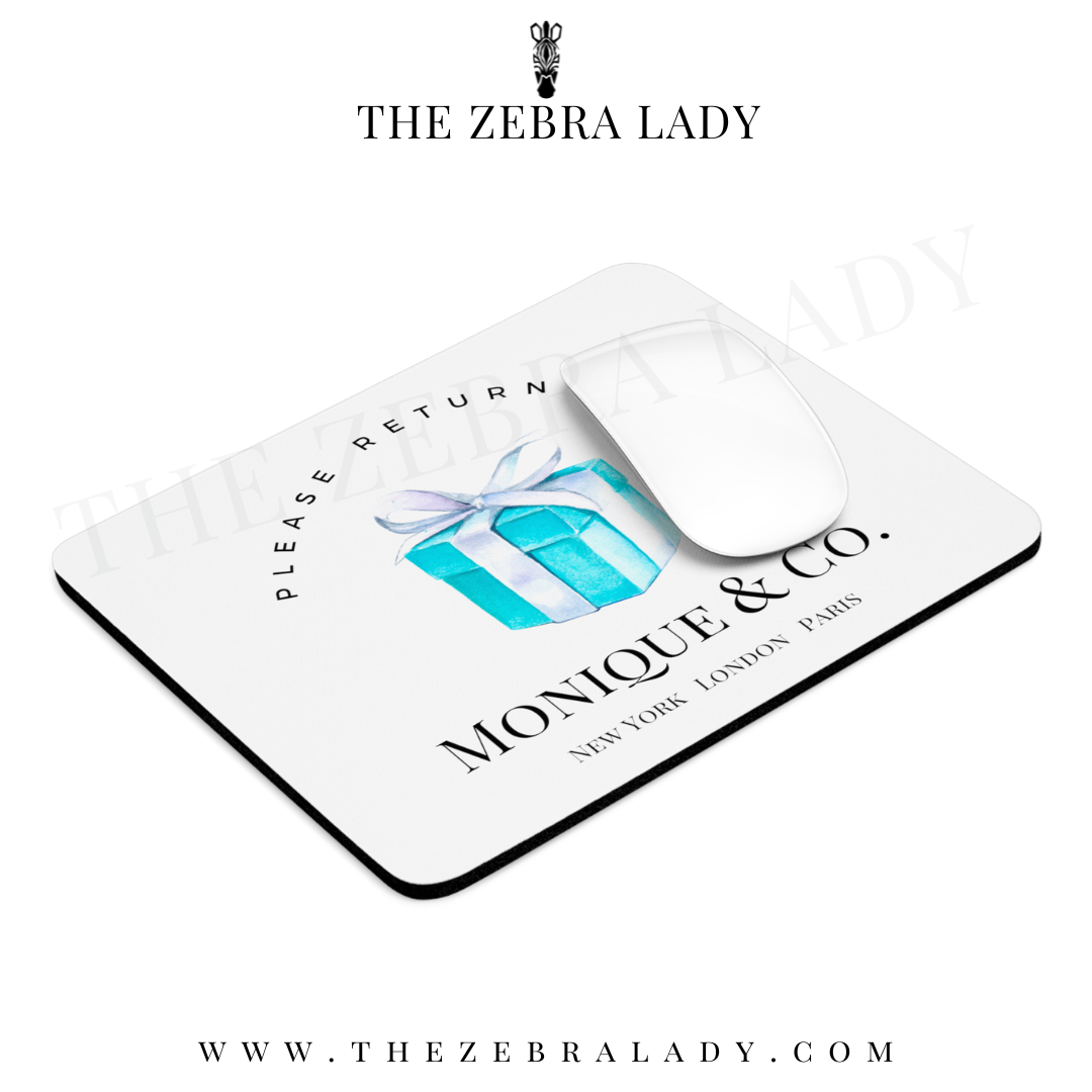 personalized return to Breakfast at Tiffanys mouse pads THEZEBRALADY.COM.png