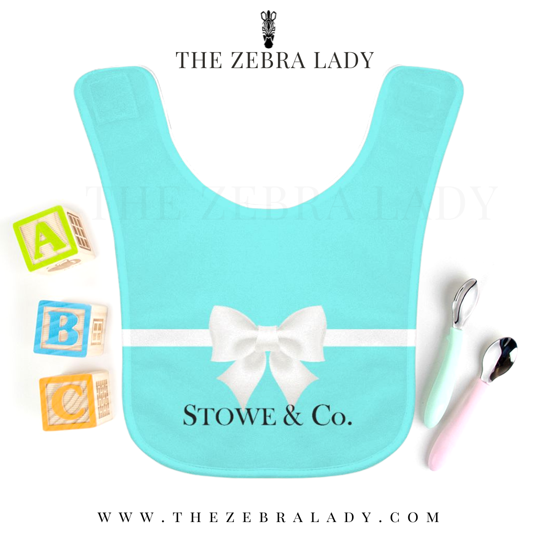 Personalize Breakfast at Tiffany's Baby Bib