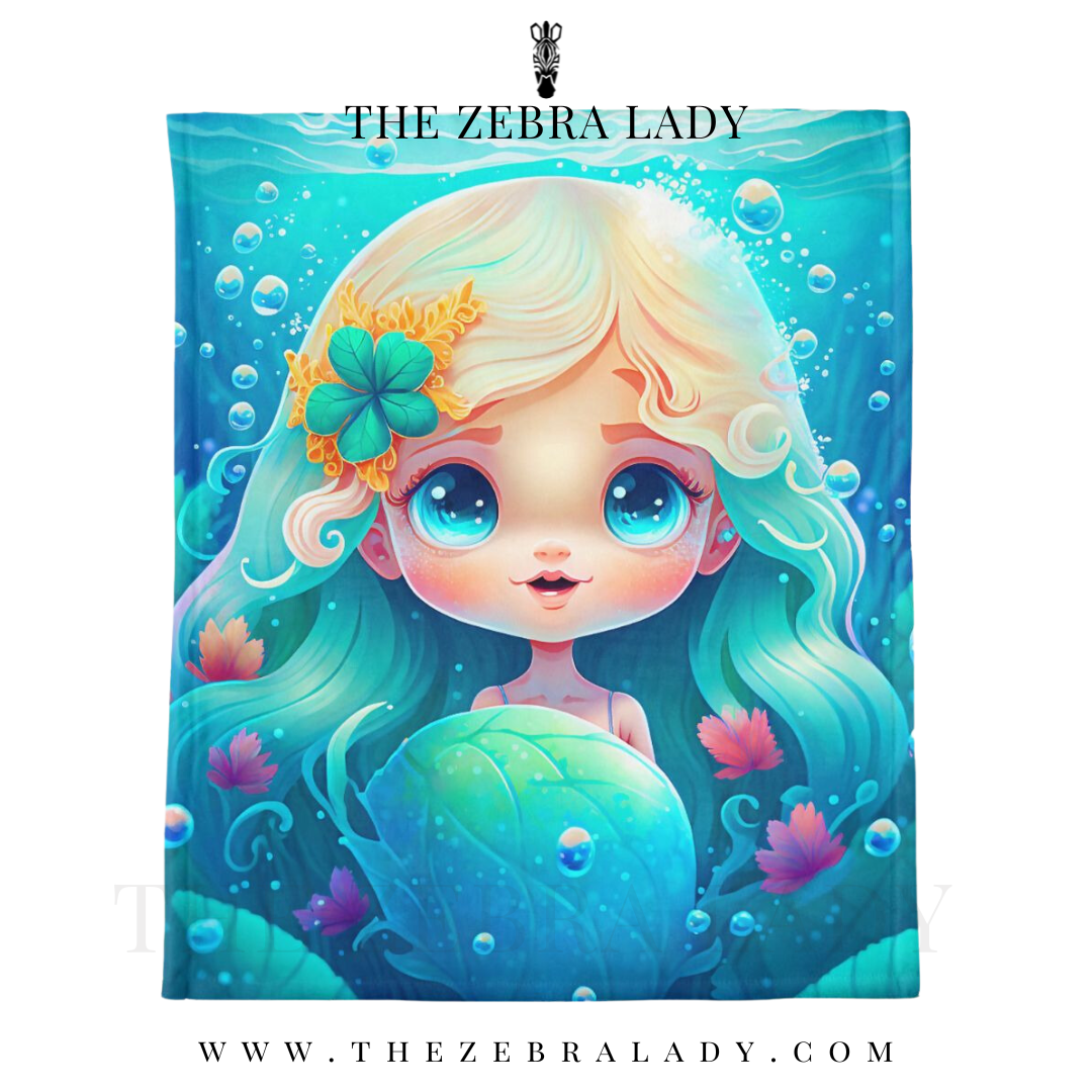 Little Mermaid Minky Blanket 50 x 60 Blonde — THE ZEBRA LADY