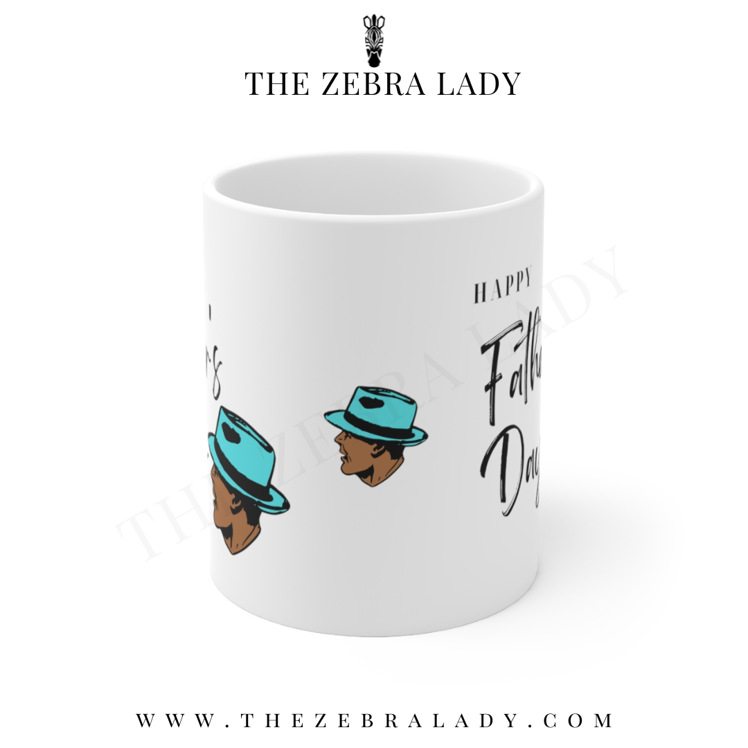 Retro Happy Father's Day Mug 11 oz or 15 oz African American  THE ZEBRA  LADY