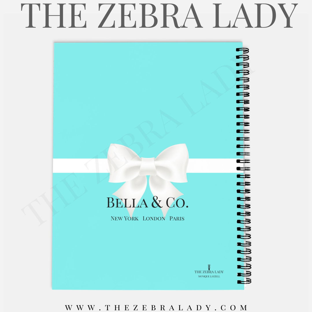 Personalized Breakfast at Tiffany's 8.5x11 Hardcover Planner Choose Black or Gold Spiral