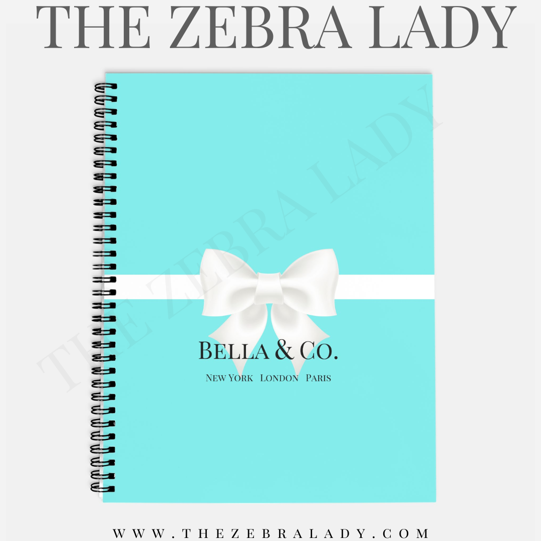 Personalized Breakfast at Tiffany's 8.5x11 Hardcover Planner Choose Black or Gold Spiral