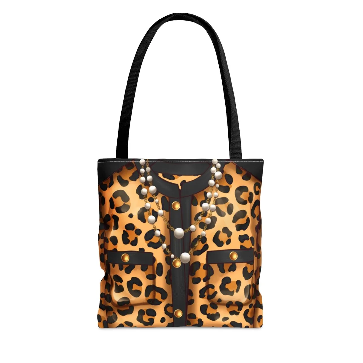 Fashion Leopard Blouse and Pearls Tote Bag