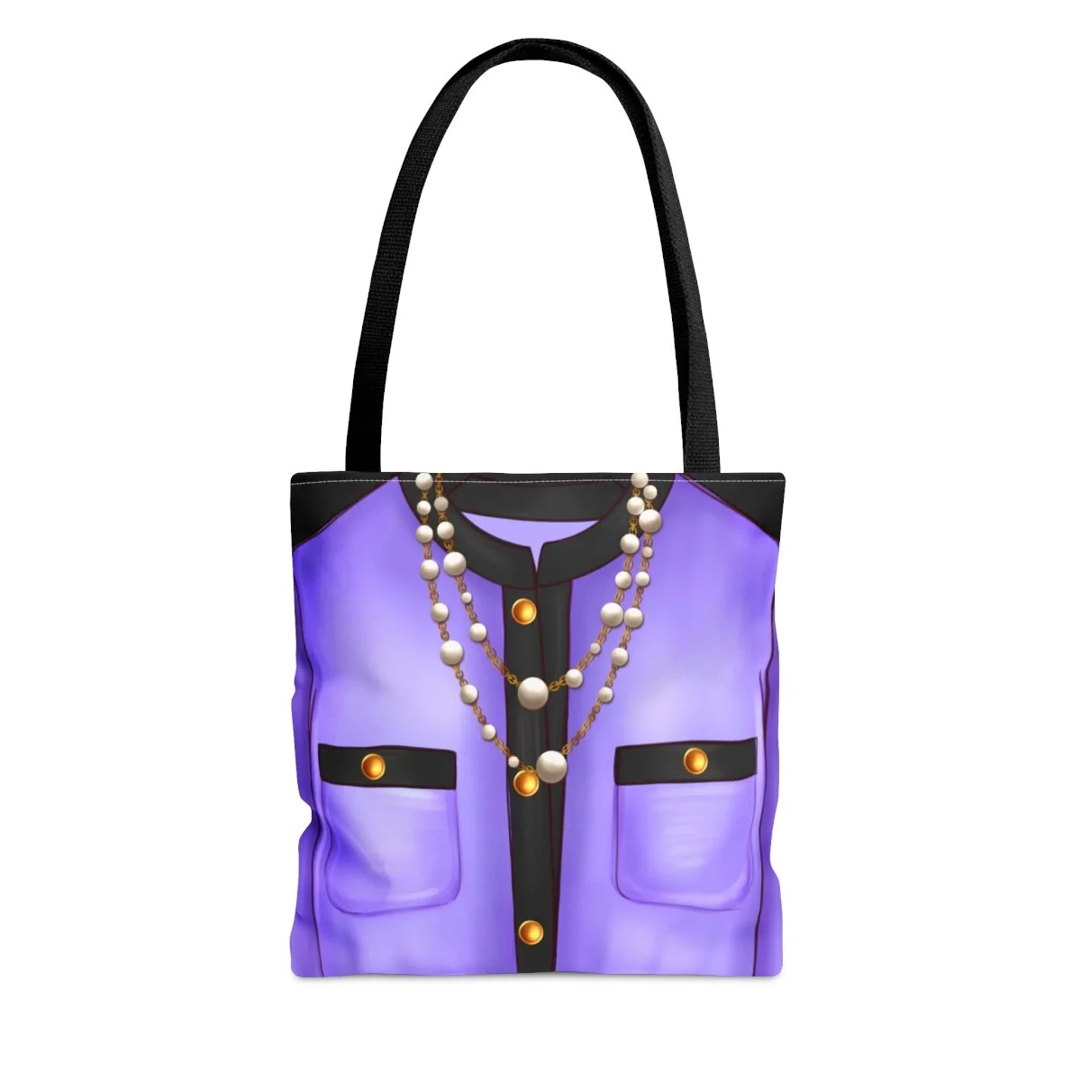 Fashion Purple Black Blouse and Pearls Tote Bag Thezebralady.com