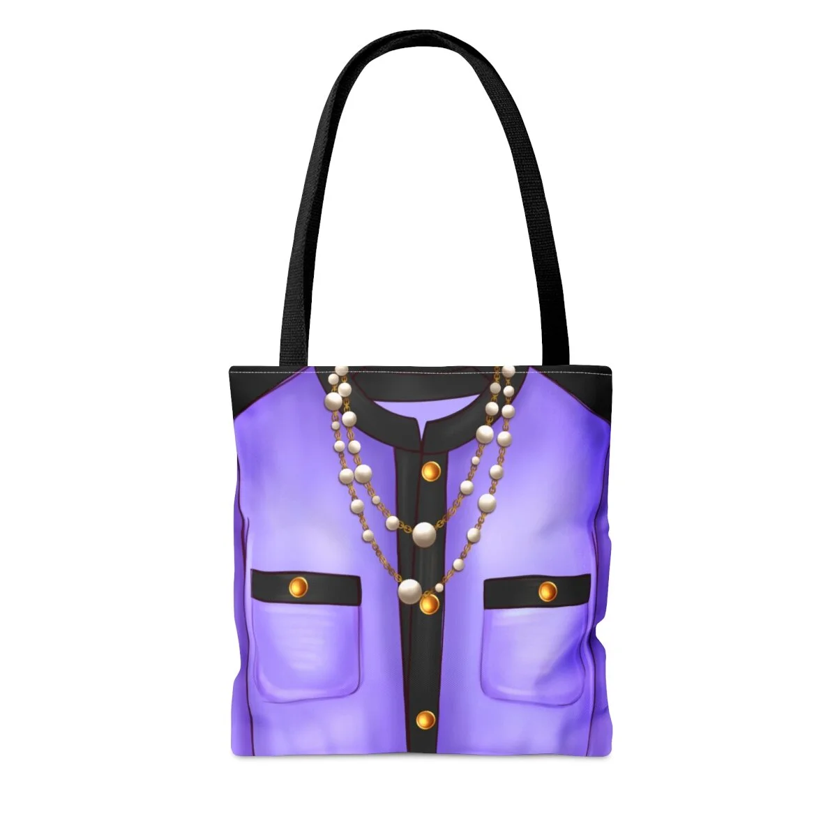 Fashion Purple Black Blouse and Pearls Tote Bag
