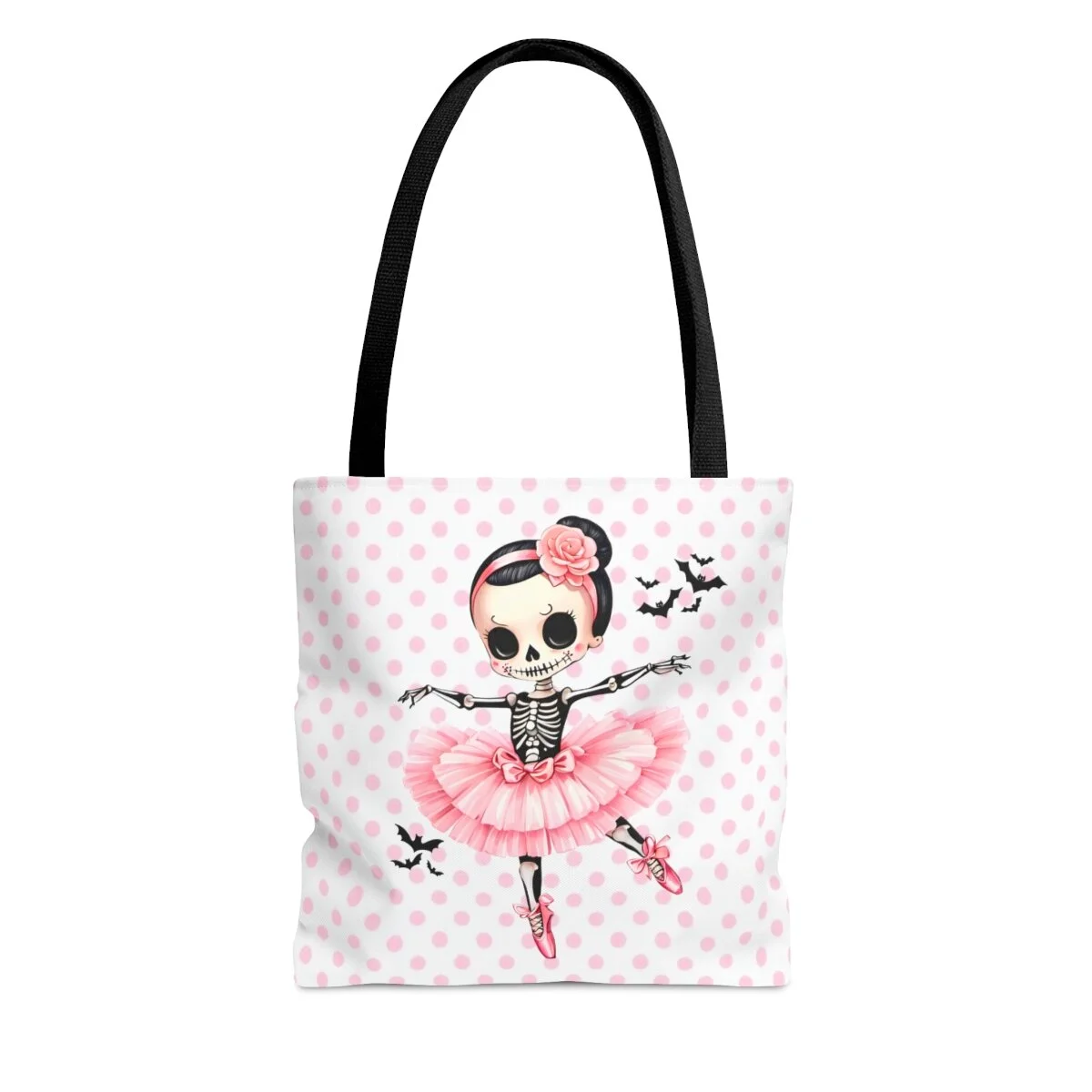 Cute Skeleton Ballerina Tote Bag Thezebralady.com