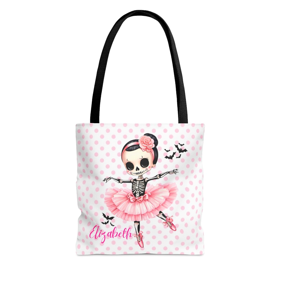 Personalized Cute Skeleton Ballerina Tote Bag  TheZebraLady.com