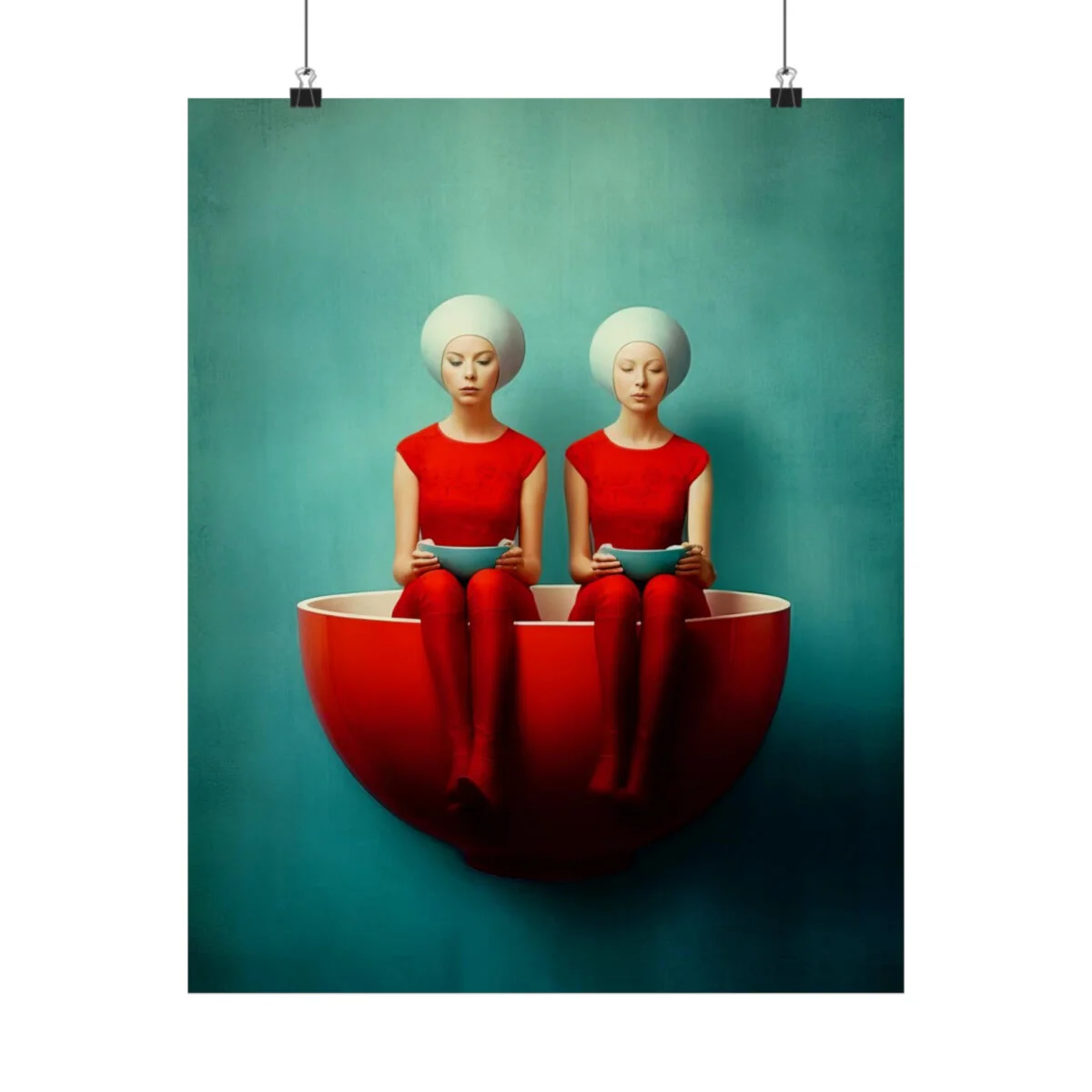 Two Girls Sharing Surreal Matte Vertical Posters  THEZEBRALADY.com