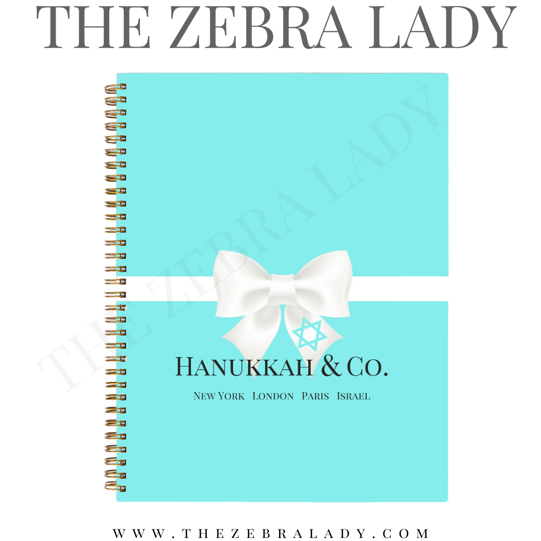 Hanukkah & Co Breakfast at Tiffany's Spiral Hardcover 8.5 x 11 Notebook Journal