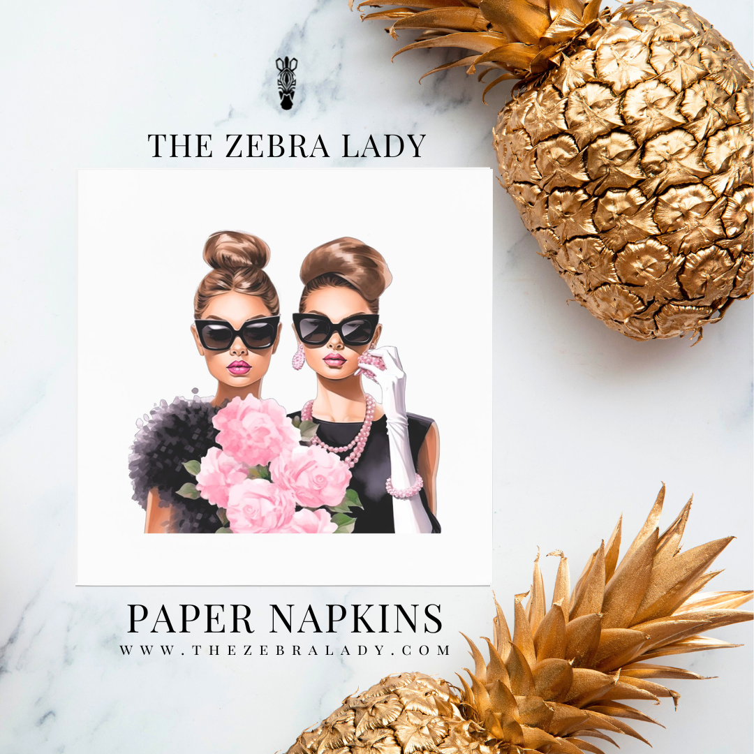 Audrey Girls Holly Golightly Style Luncheon & Cocktail Beverage Napkins