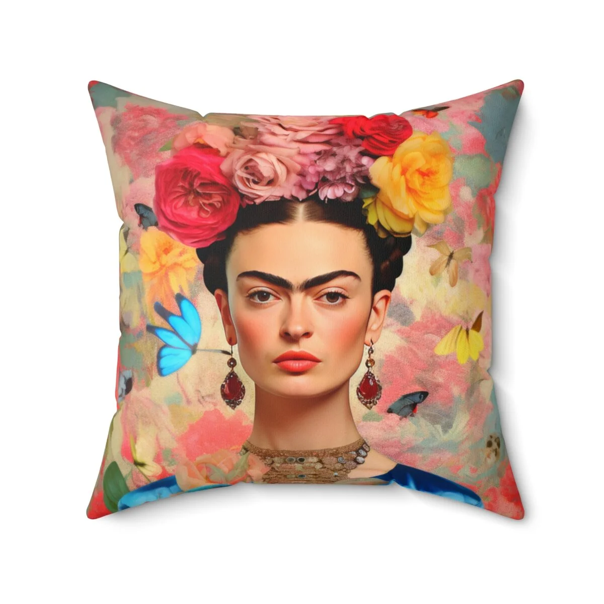 Pink Roses  Frida Square Pillow