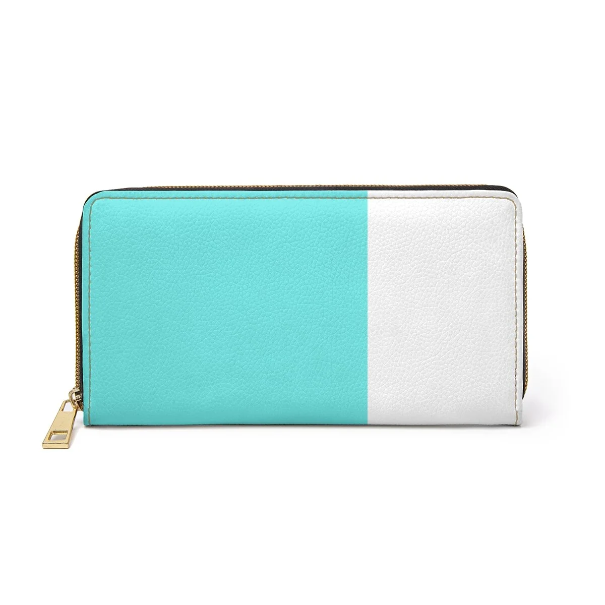Aqua White Color Block Breakfast at Tiffany's  Zipper Wallet