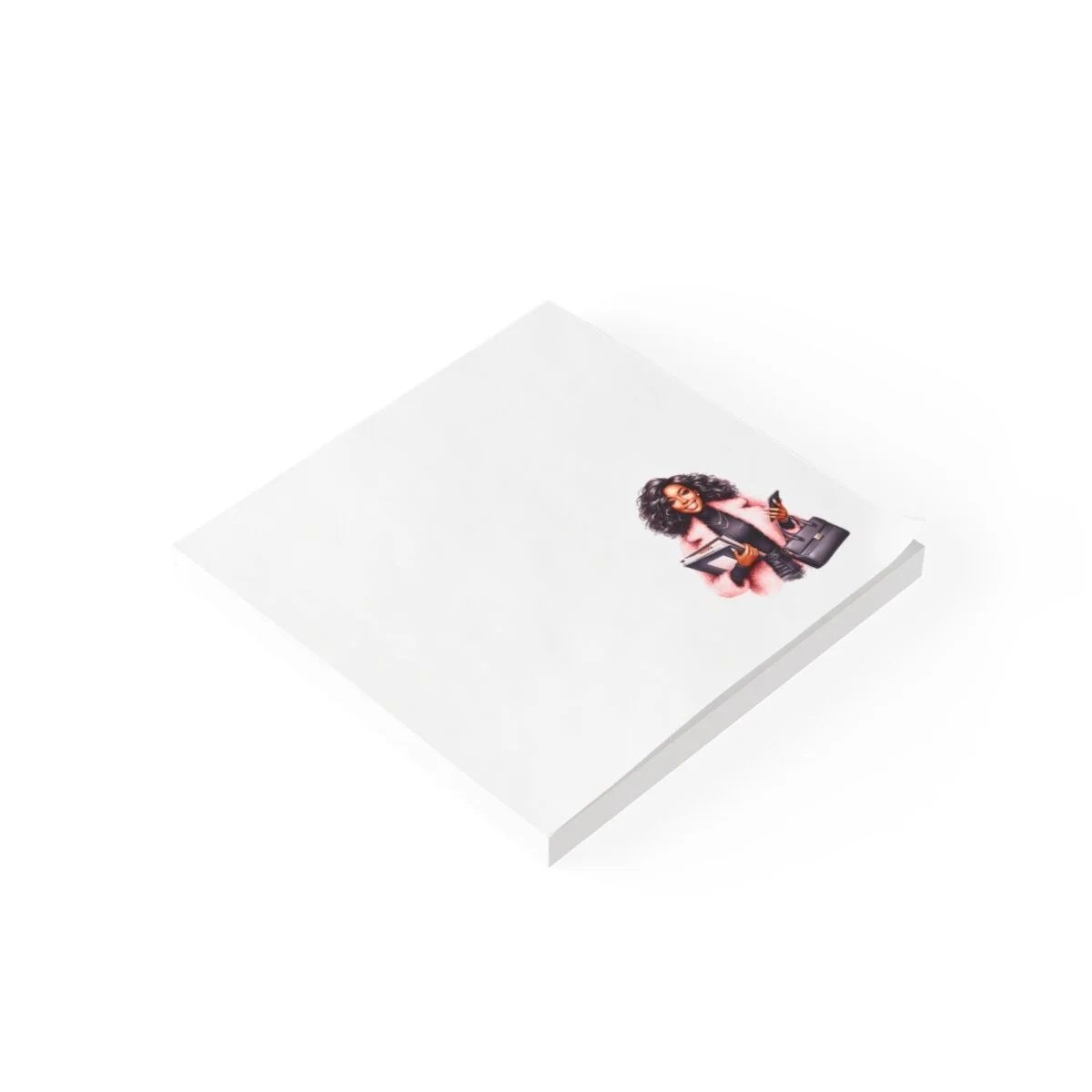 Girl Boss Pink Coat Fashion Girl Illustration African Post-it® Note Pads