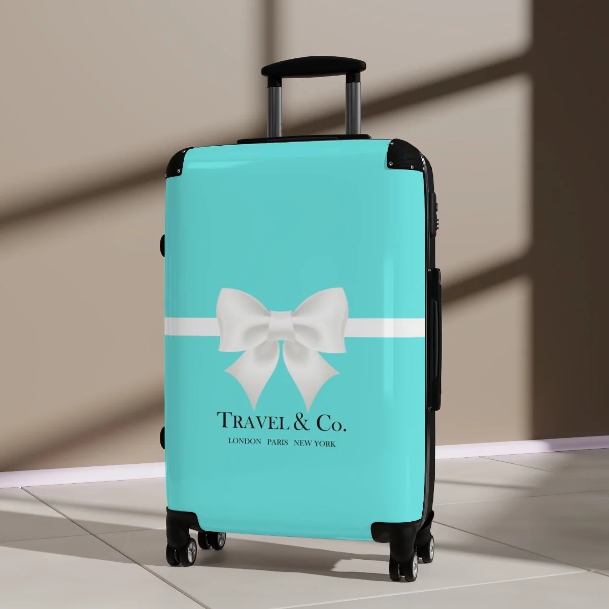 Travel and Co Breakfast at Tiffany's Aqua Suitcase — THE ZEBRA LADY