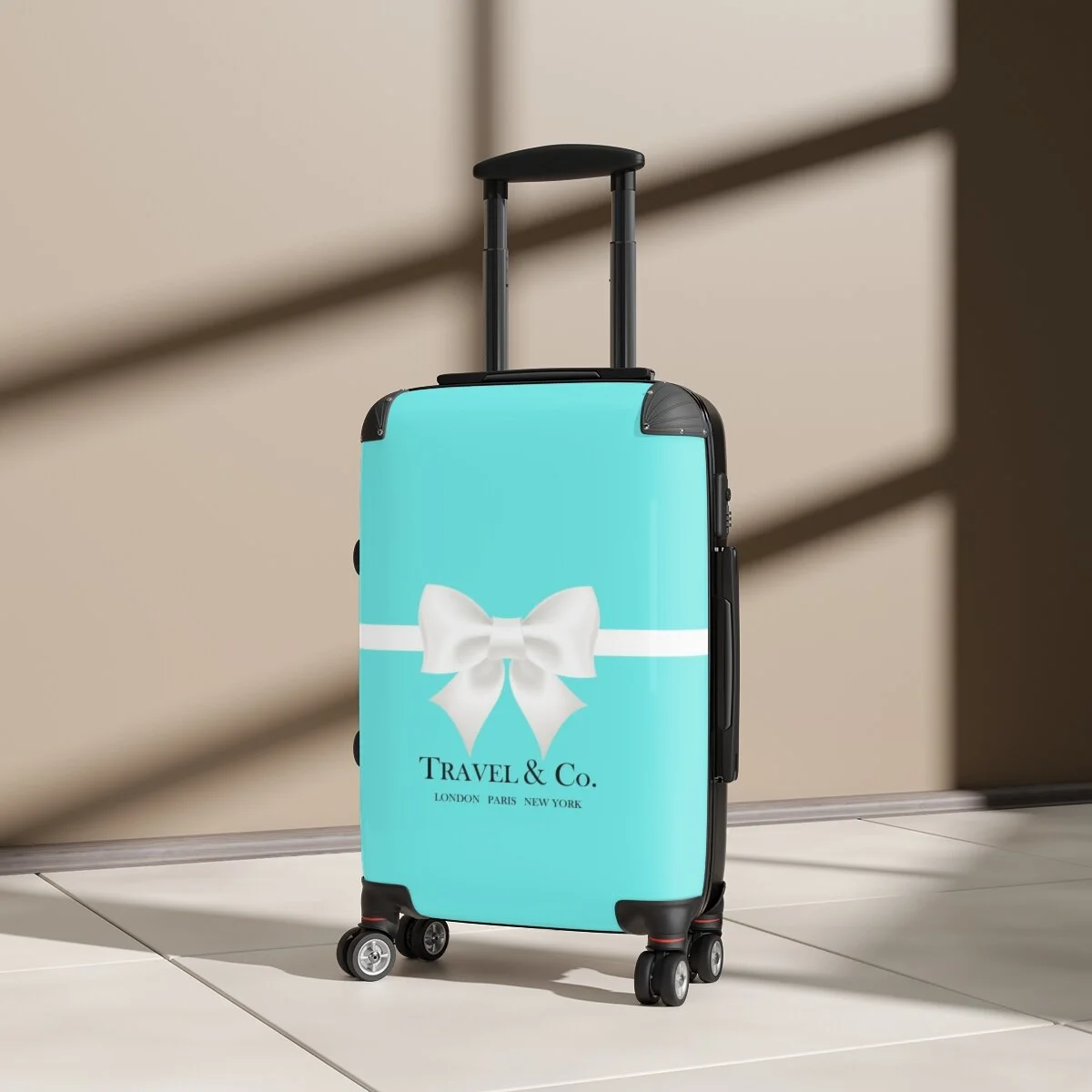 Travel and Co Breakfast at Tiffany's Aqua Suitcase — THE ZEBRA LADY