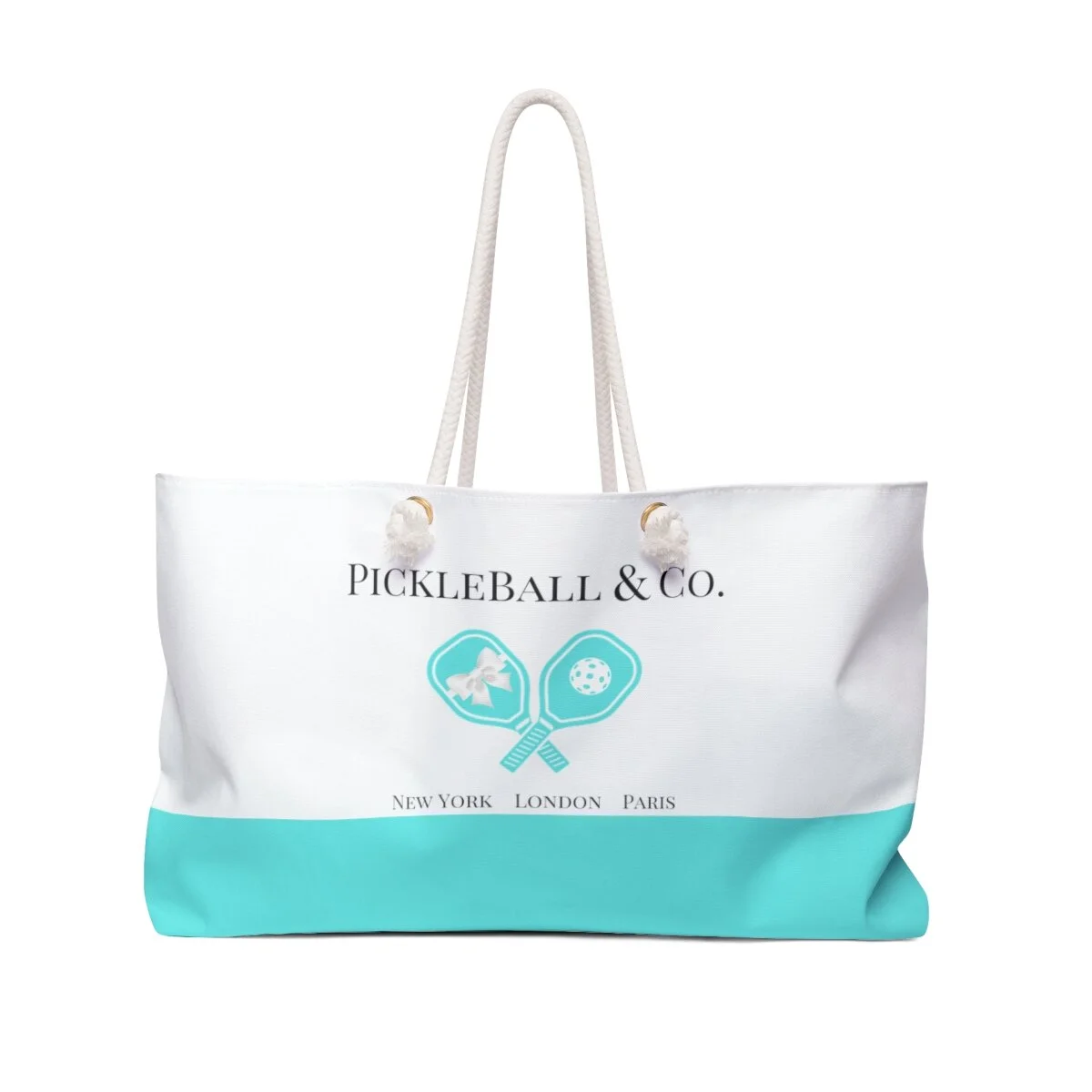 Pickleball & Co Breakfast at Tiffany's  Aqua Bottom Rope Tote