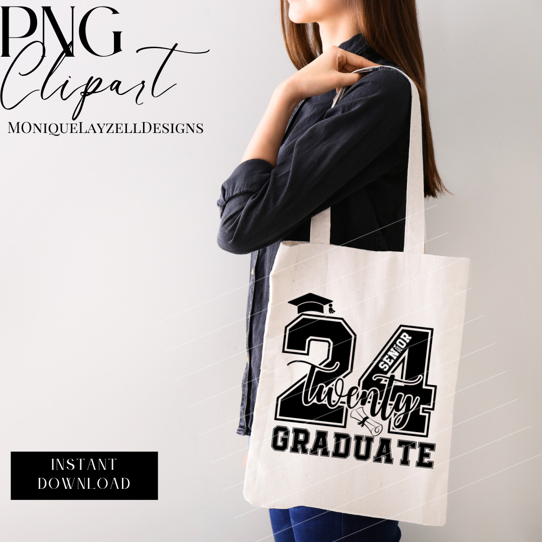 2024 grad Black tone PNG Clipart Monique Layzell Designs (4).png