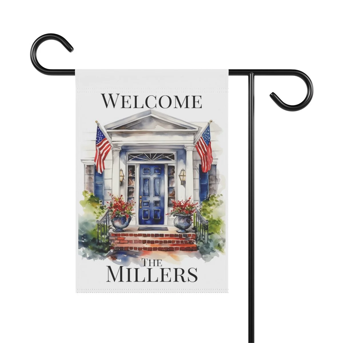 Patriotic American Home Welcome Personalized Garden & House Flag