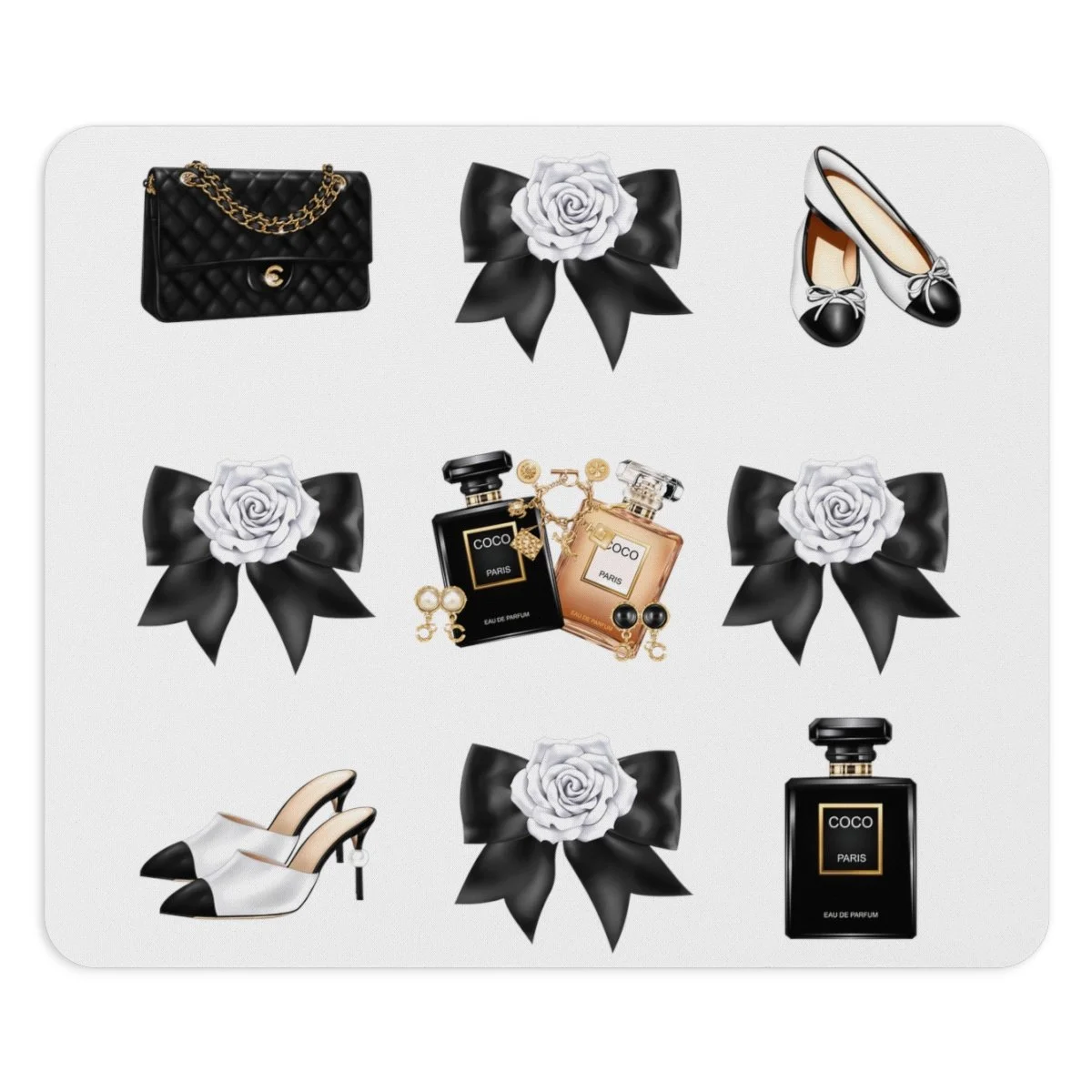 Fashion Coco Mix's Black and White Mouse Pad