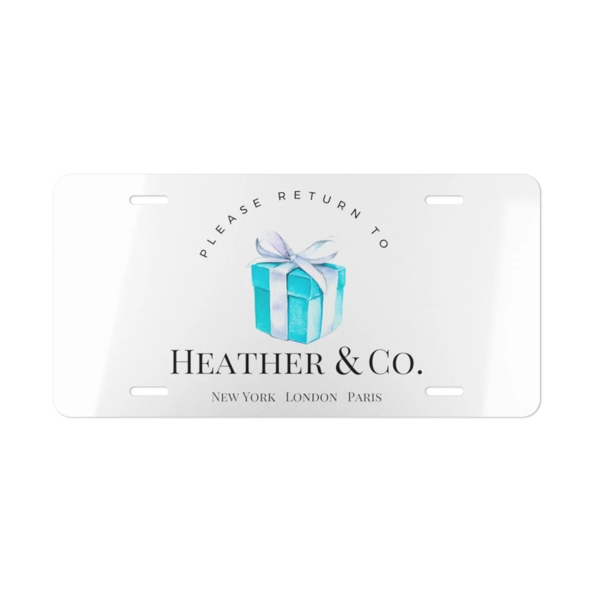 Personalized Please Return to Me  Breakfast at Tiffany's Little Blue Box License Vanity Plate