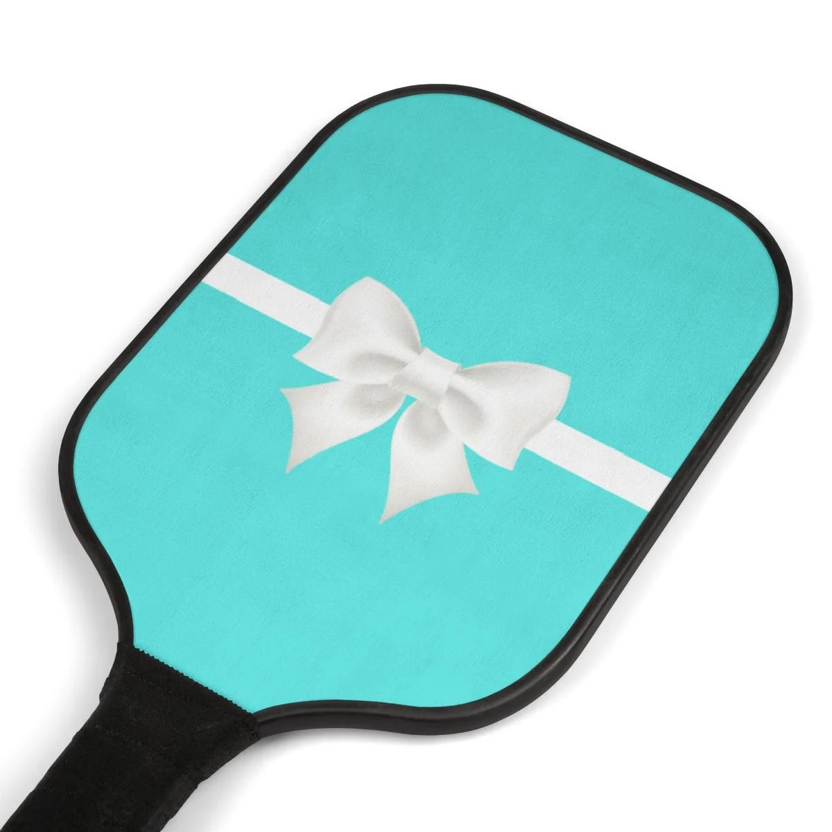 Breakfast at Tiffany's  Aqua White Bow Pickleball Paddles and Balls Kit  Thezebralady.com