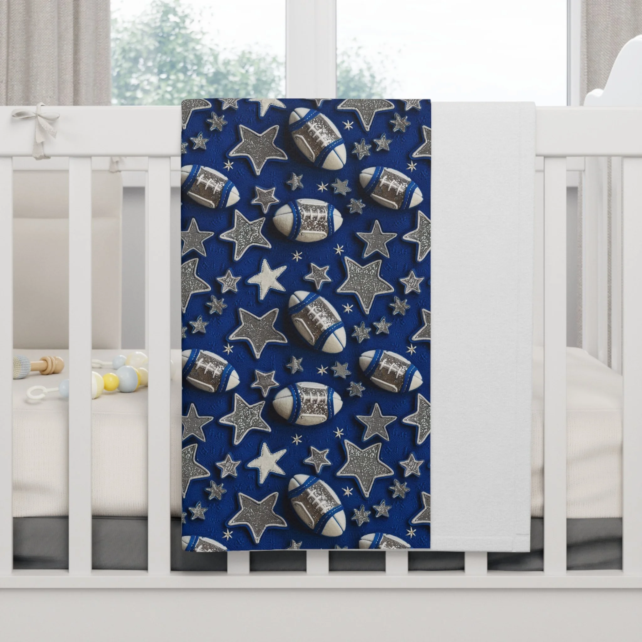 Cozy Dallas Football with Stars Baby Blanket