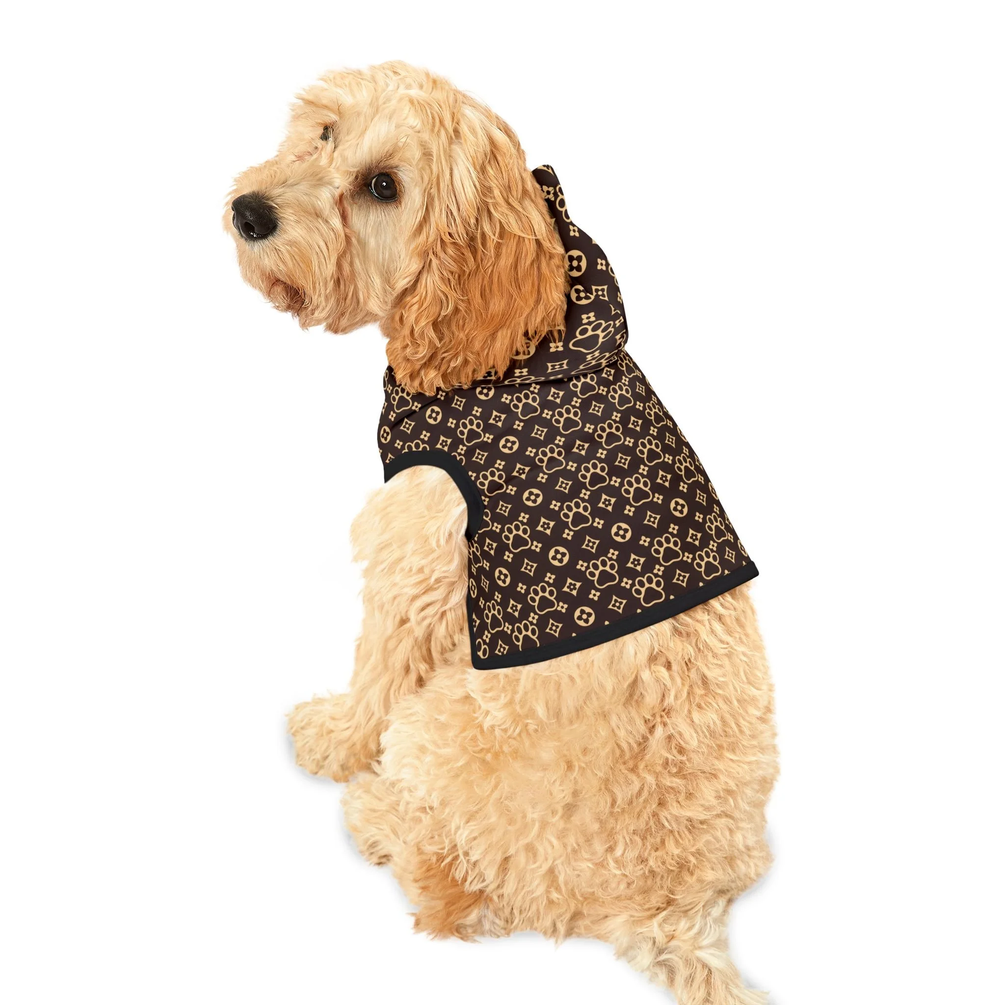 Luxury Fashion Paws Designer Pet Hoodie Brown