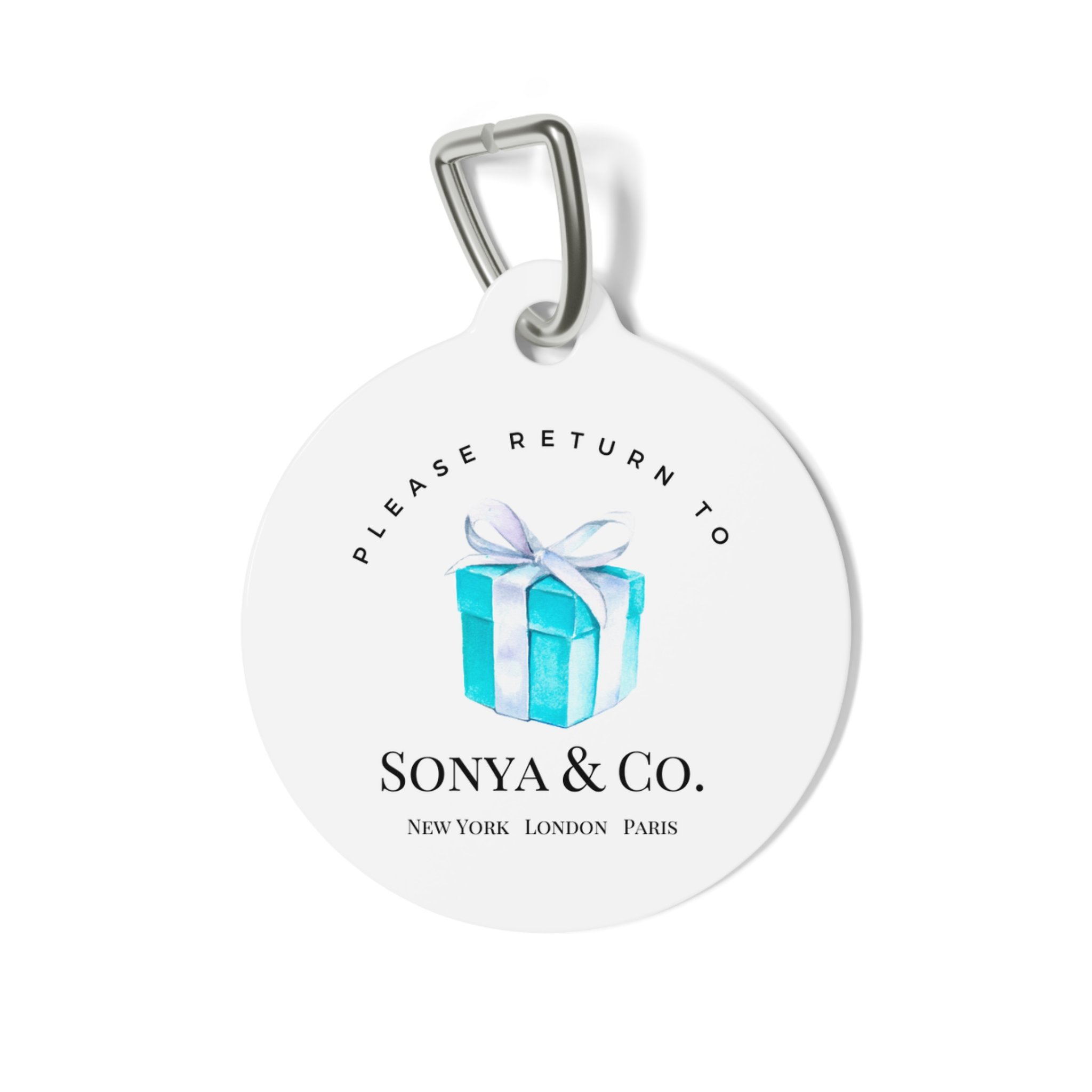 Please Return to Breakfast at Tiffany's Blue Box Pet I.D. Tag Personalized